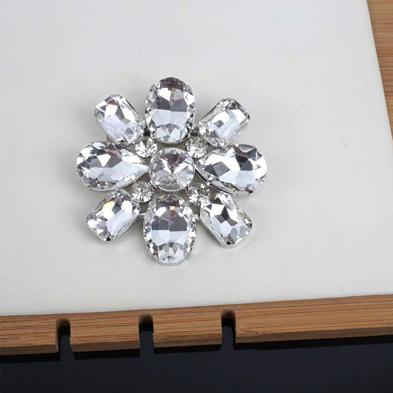 Collar De Flor De Cristal Grande De Aleación Al Por Mayor